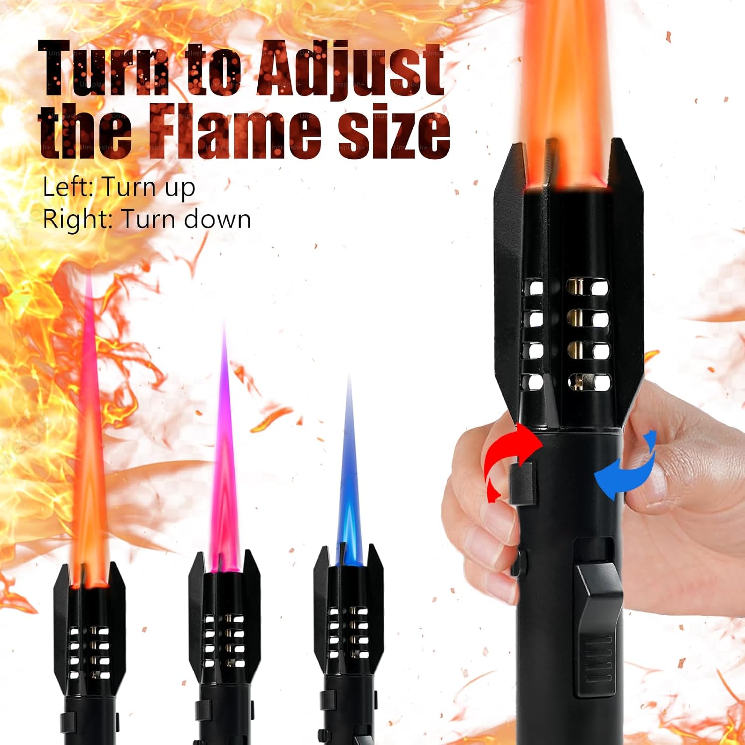 Trexof™ adjustable flame size