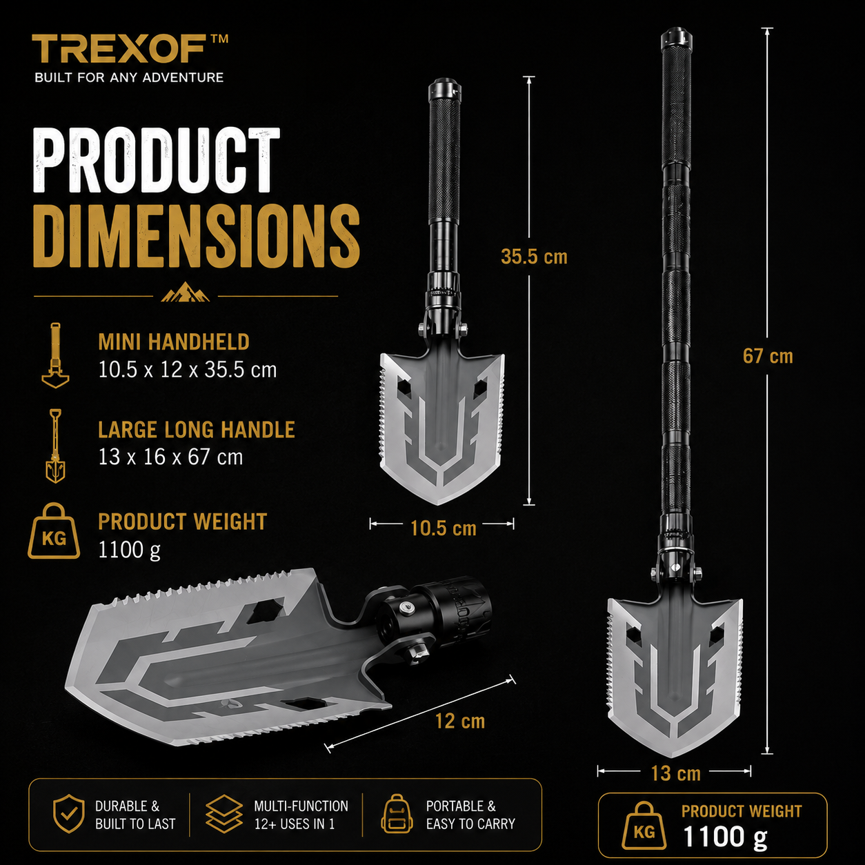 Trexof™ Multi 23-1 Survival Outdoors Shovel